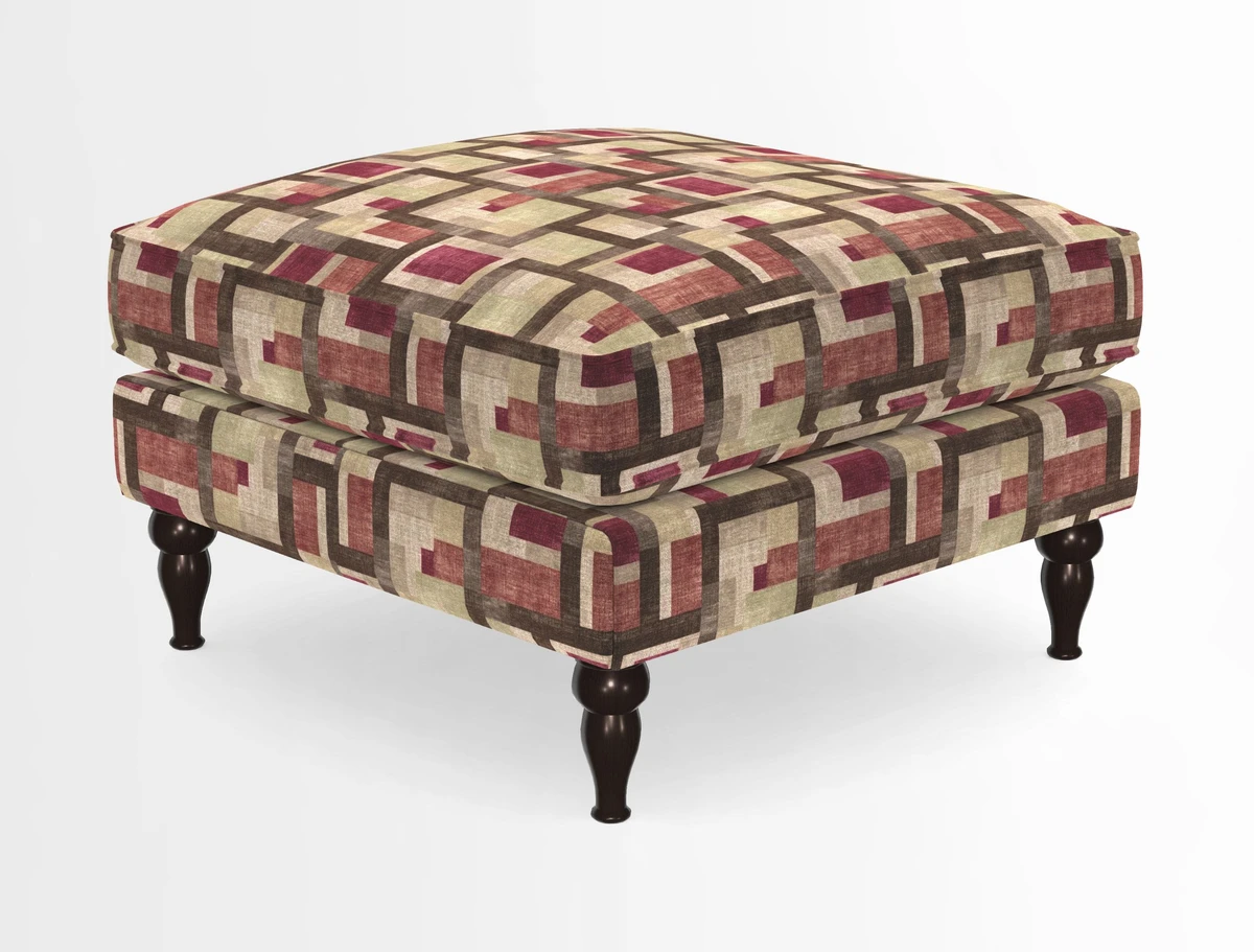 Cooksbridge Standard Footstool in Two Tone Plain Biscuit