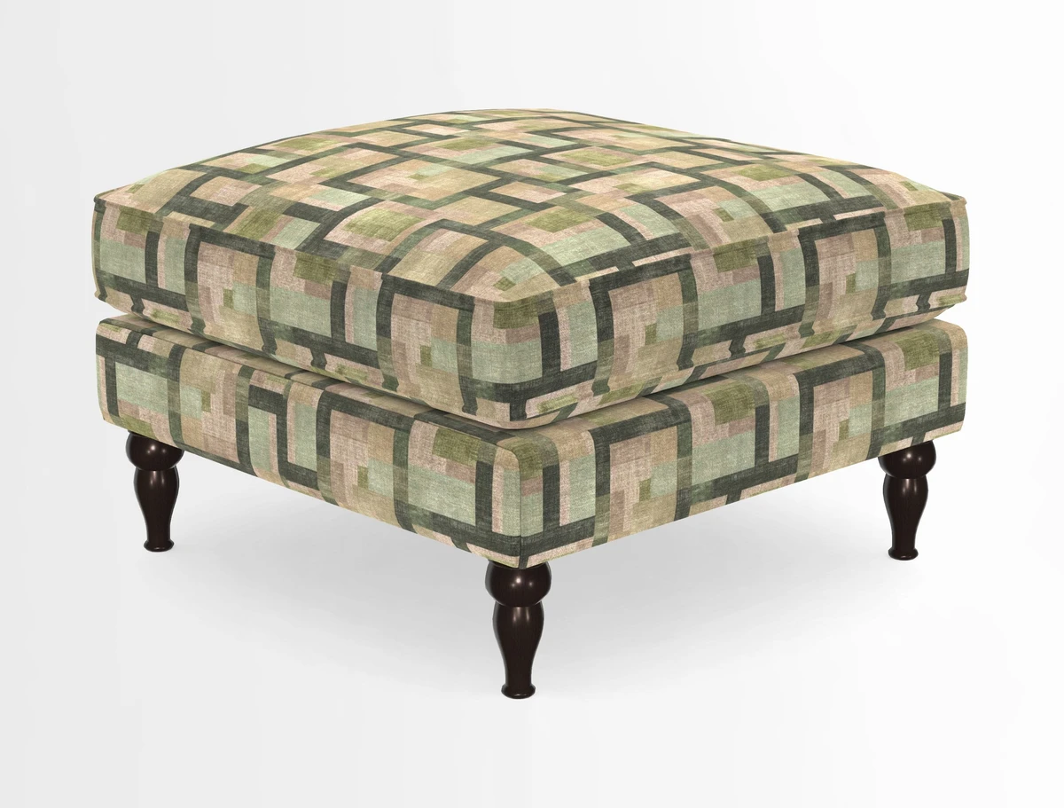 Cooksbridge Standard Footstool in Two Tone Plain Biscuit