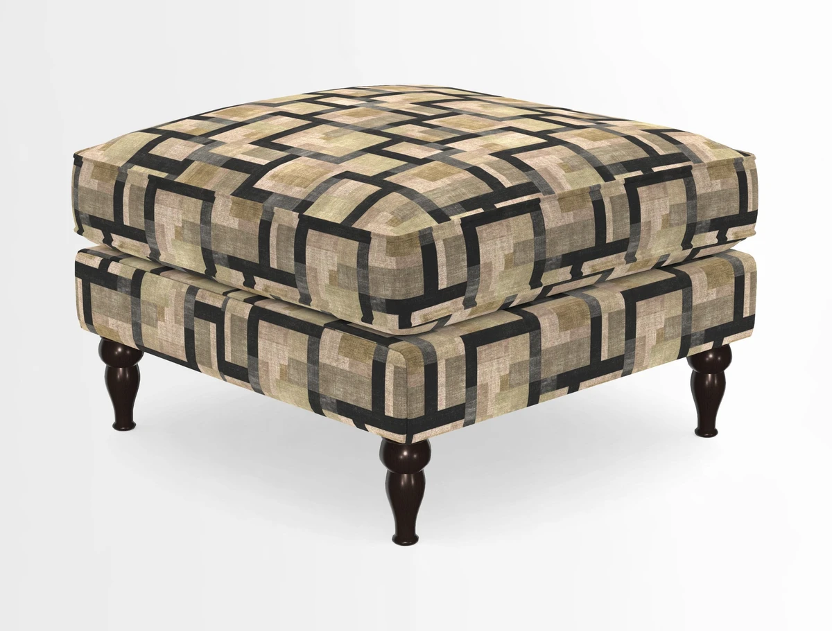 Cooksbridge Standard Footstool in Two Tone Plain Biscuit