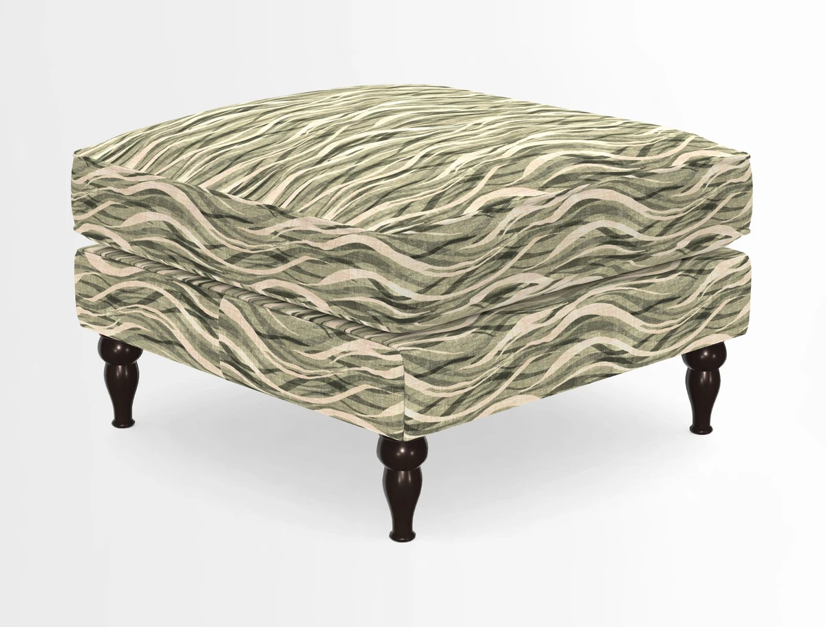 Cooksbridge Standard Footstool in Two Tone Plain Biscuit