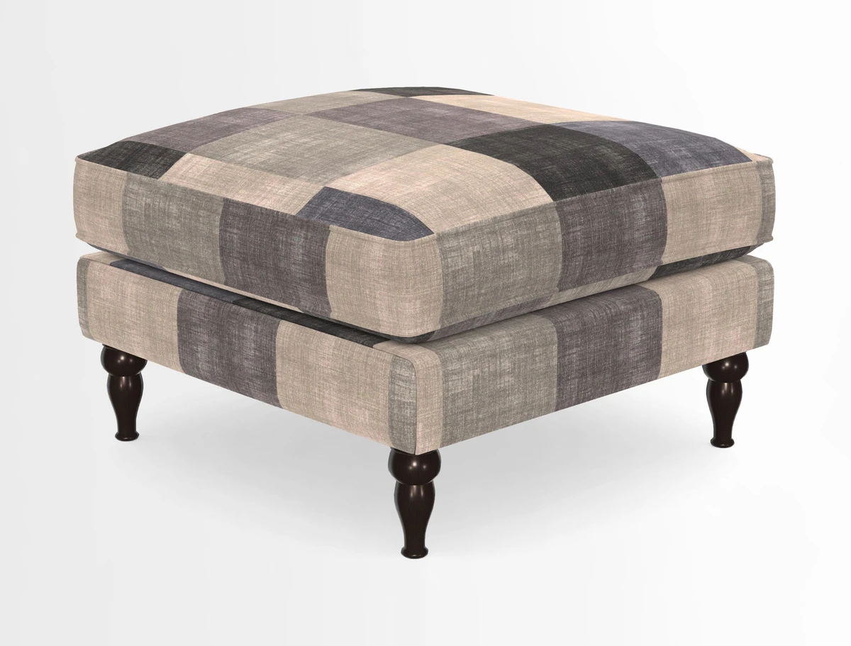 Cooksbridge Standard Footstool in Two Tone Plain Biscuit