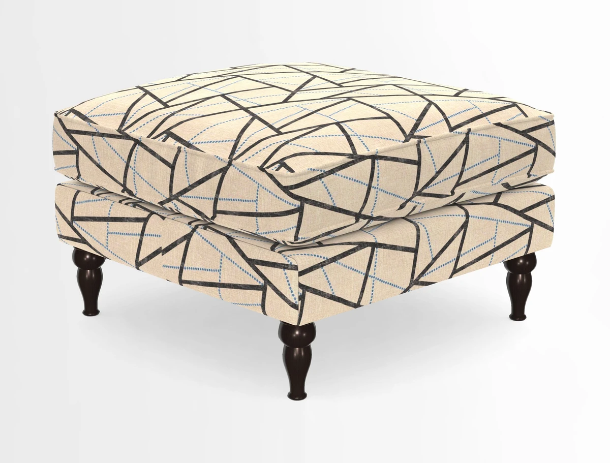 Cooksbridge Standard Footstool in Two Tone Plain Biscuit