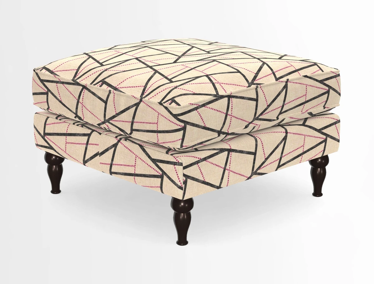 Cooksbridge Standard Footstool in Two Tone Plain Biscuit