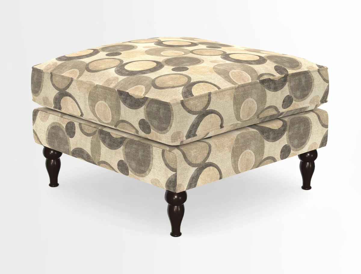 Cooksbridge Standard Footstool in Two Tone Plain Biscuit