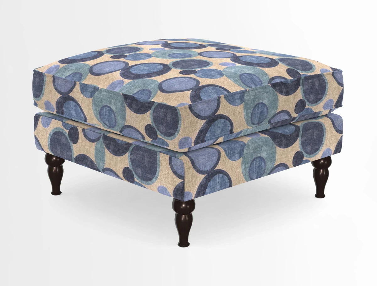 Cooksbridge Standard Footstool in Two Tone Plain Biscuit