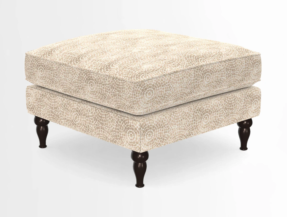 Cooksbridge Standard Footstool in Two Tone Plain Biscuit