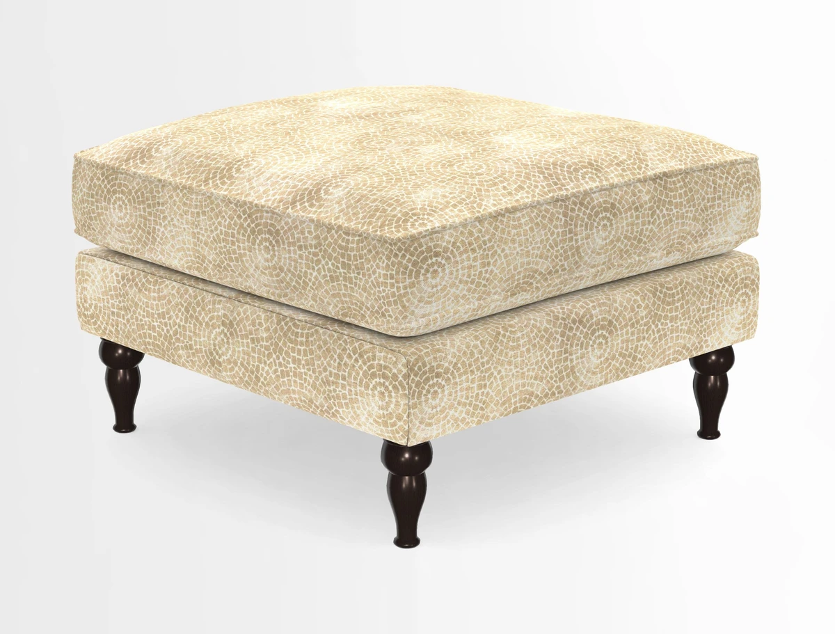 Cooksbridge Standard Footstool in Two Tone Plain Biscuit