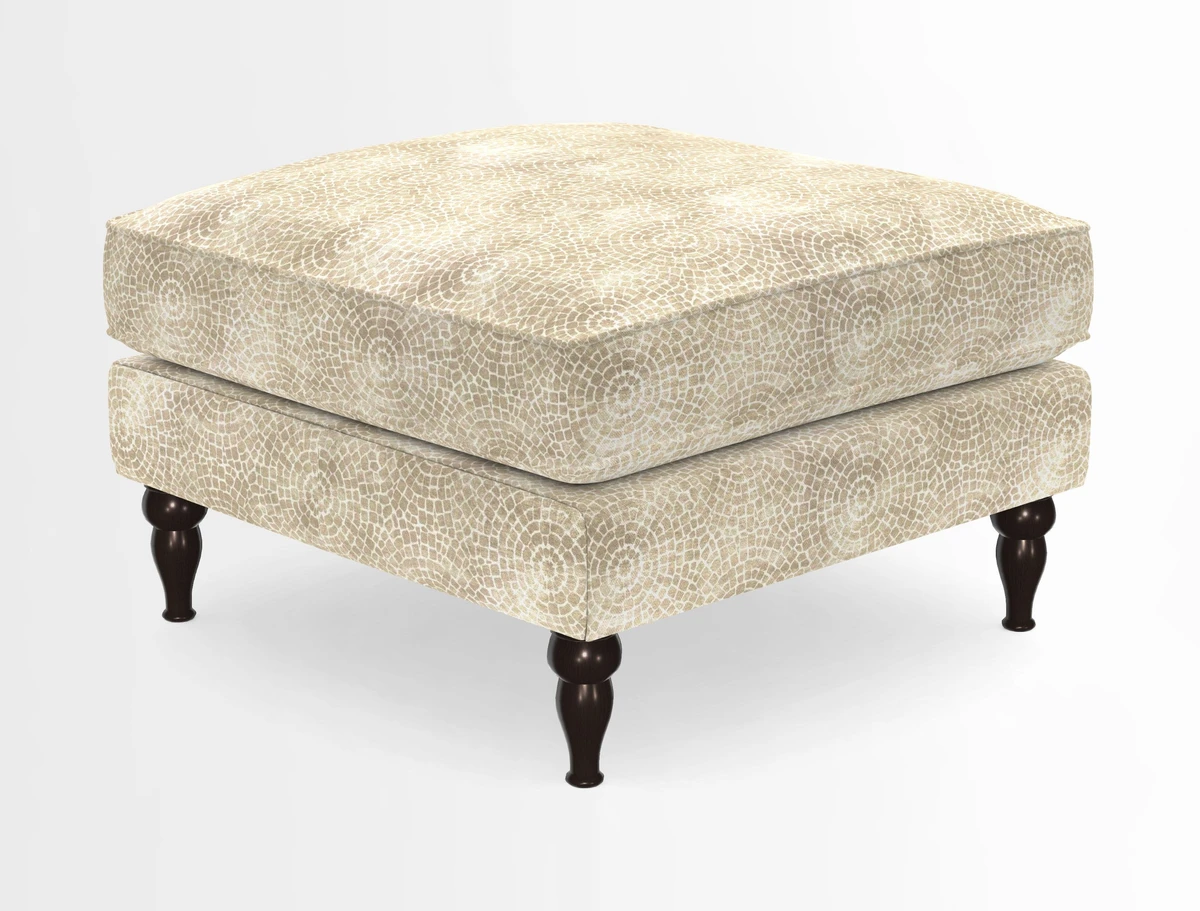 Cooksbridge Standard Footstool in Two Tone Plain Biscuit