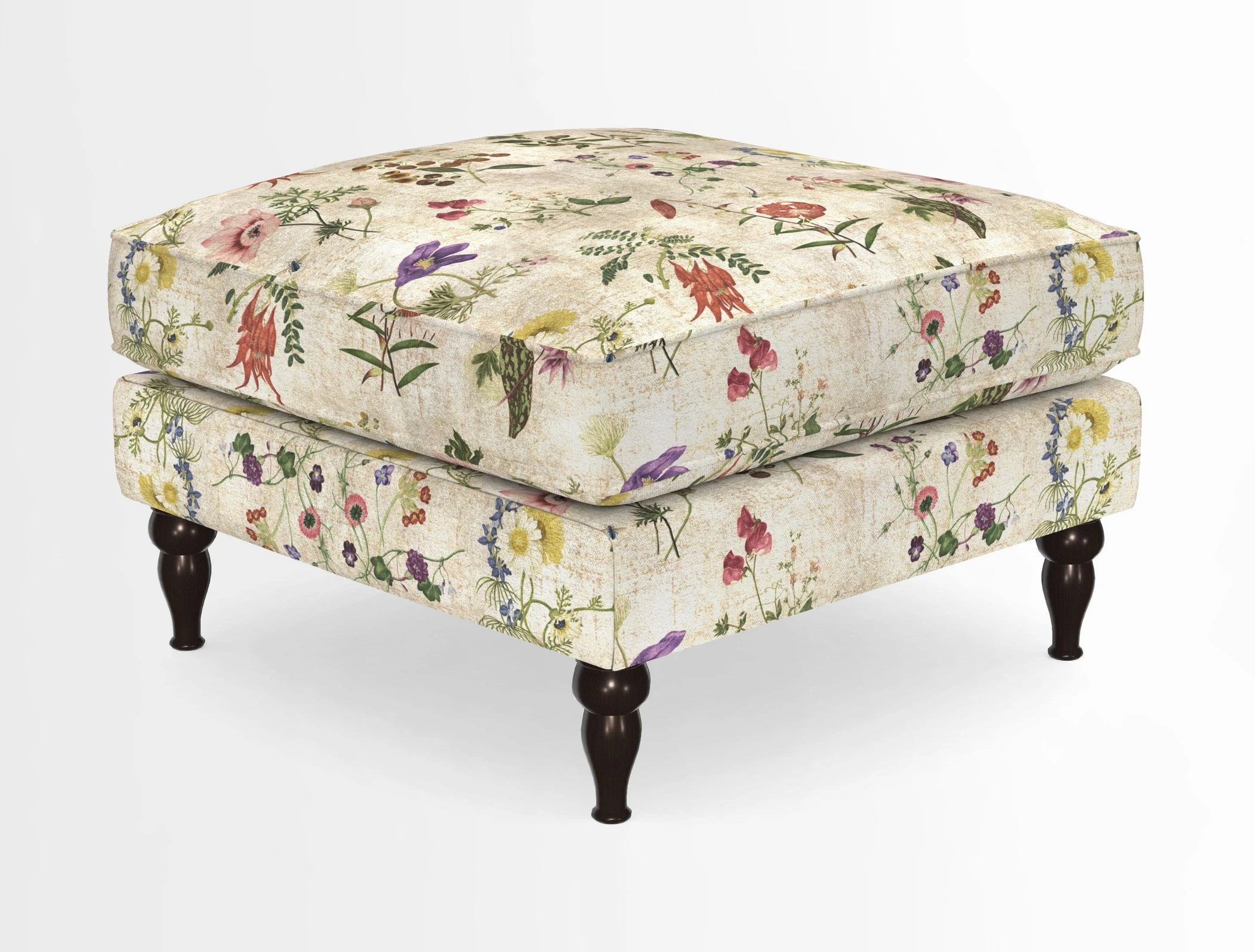 Cooksbridge Standard Footstool in Two Tone Plain Biscuit