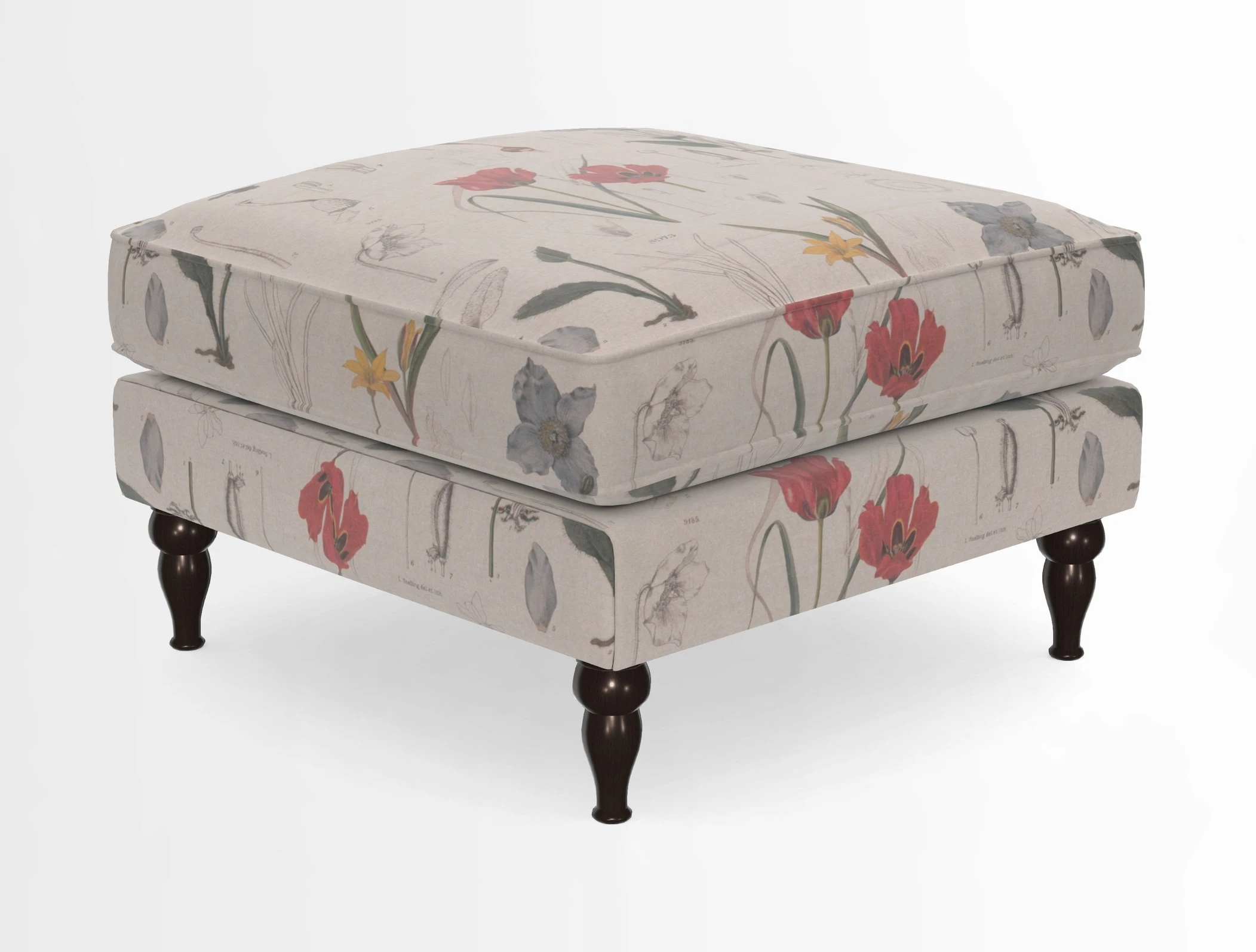 Cooksbridge Standard Footstool in Two Tone Plain Biscuit