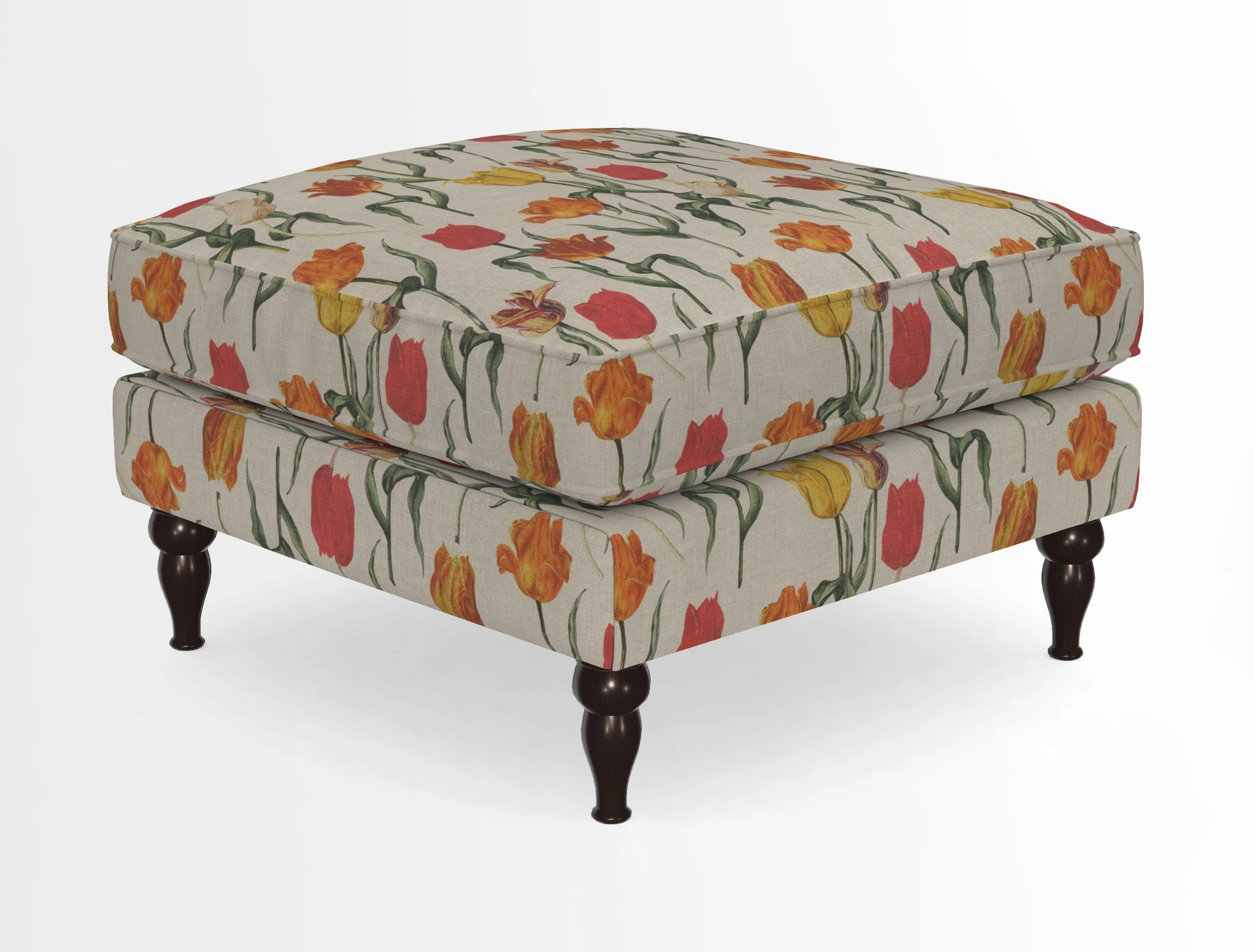 Cooksbridge Standard Footstool in Two Tone Plain Biscuit