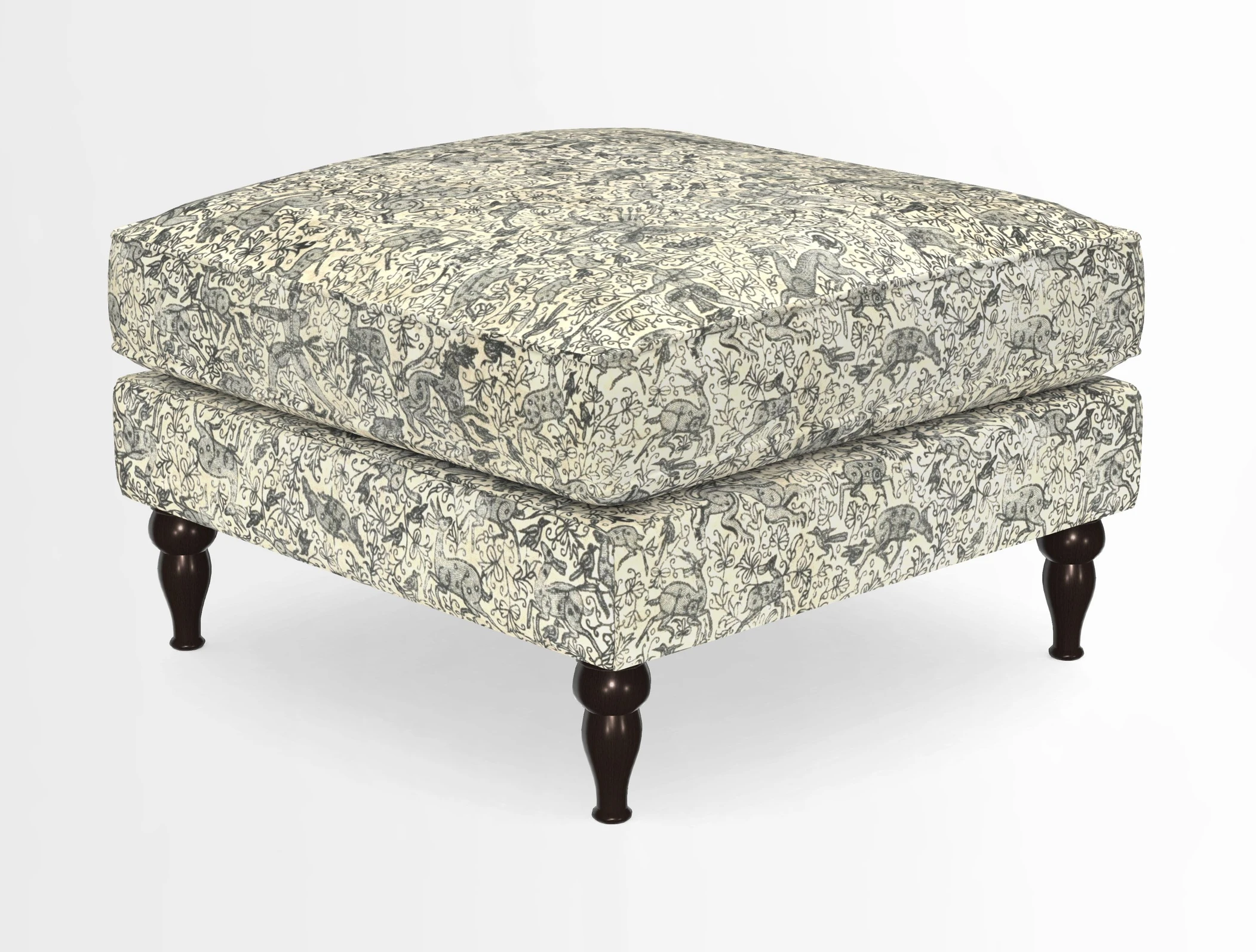 Cooksbridge Standard Footstool in Two Tone Plain Biscuit