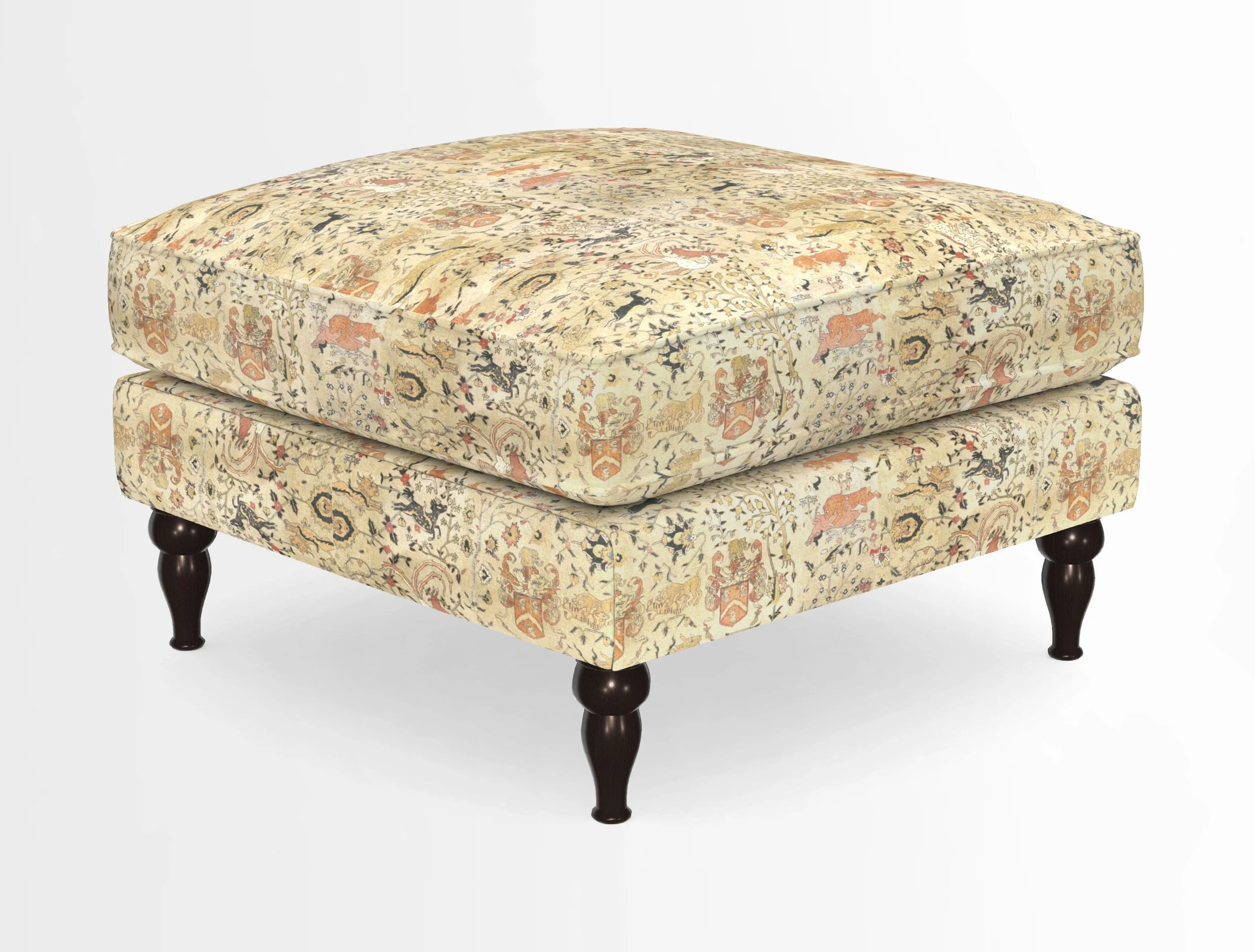 Cooksbridge Standard Footstool in Two Tone Plain Biscuit
