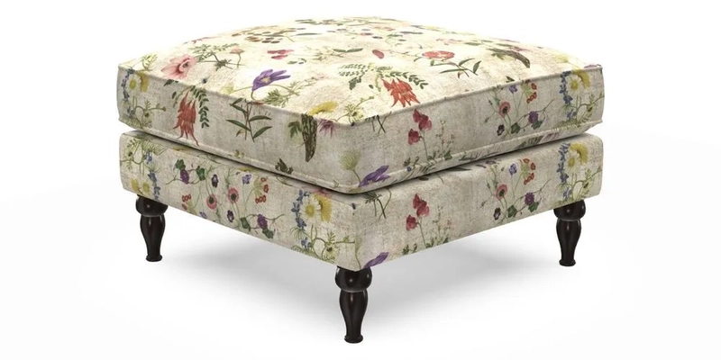 Cooksbridge Standard Footstool in Two Tone Plain Biscuit
