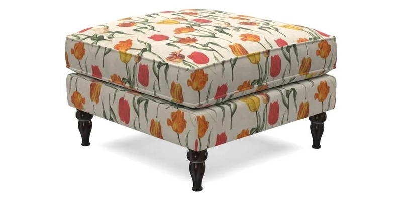 Cooksbridge Standard Footstool in Two Tone Plain Biscuit