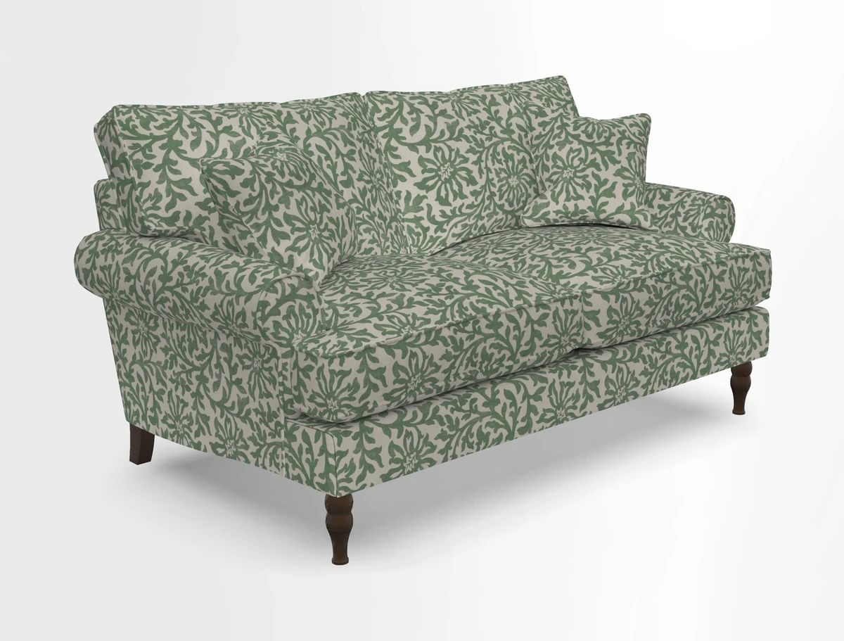 Cooksbridge 3 seater sofa in Linwood Omega Velvet Green Tea