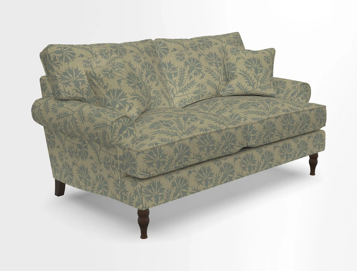 Cooksbridge 3 seater sofa in Linwood Omega Velvet Green Tea