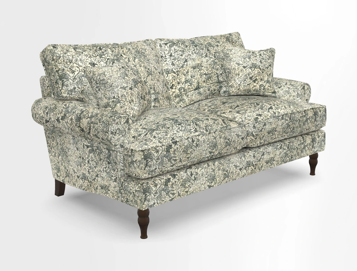 Cooksbridge 3 seater sofa in Linwood Omega Velvet Green Tea