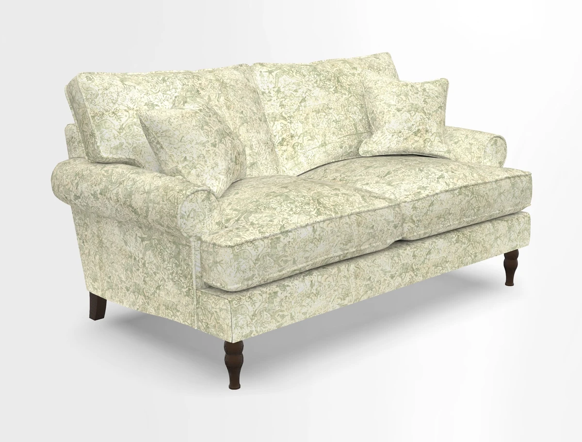 Cooksbridge 3 seater sofa in Linwood Omega Velvet Green Tea