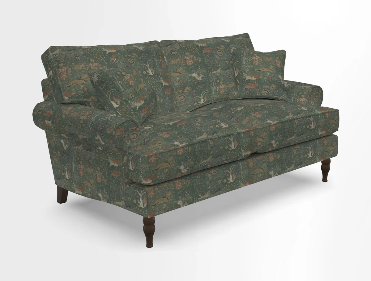Cooksbridge 3 seater sofa in Linwood Omega Velvet Green Tea