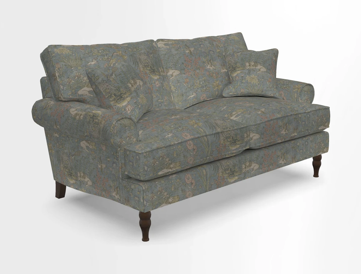 Cooksbridge 3 seater sofa in Linwood Omega Velvet Green Tea