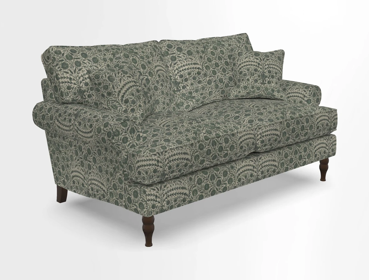 Cooksbridge 3 seater sofa in Linwood Omega Velvet Green Tea