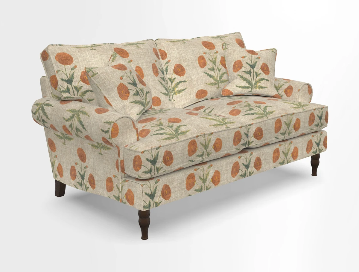 Cooksbridge 3 seater sofa in Linwood Omega Velvet Green Tea