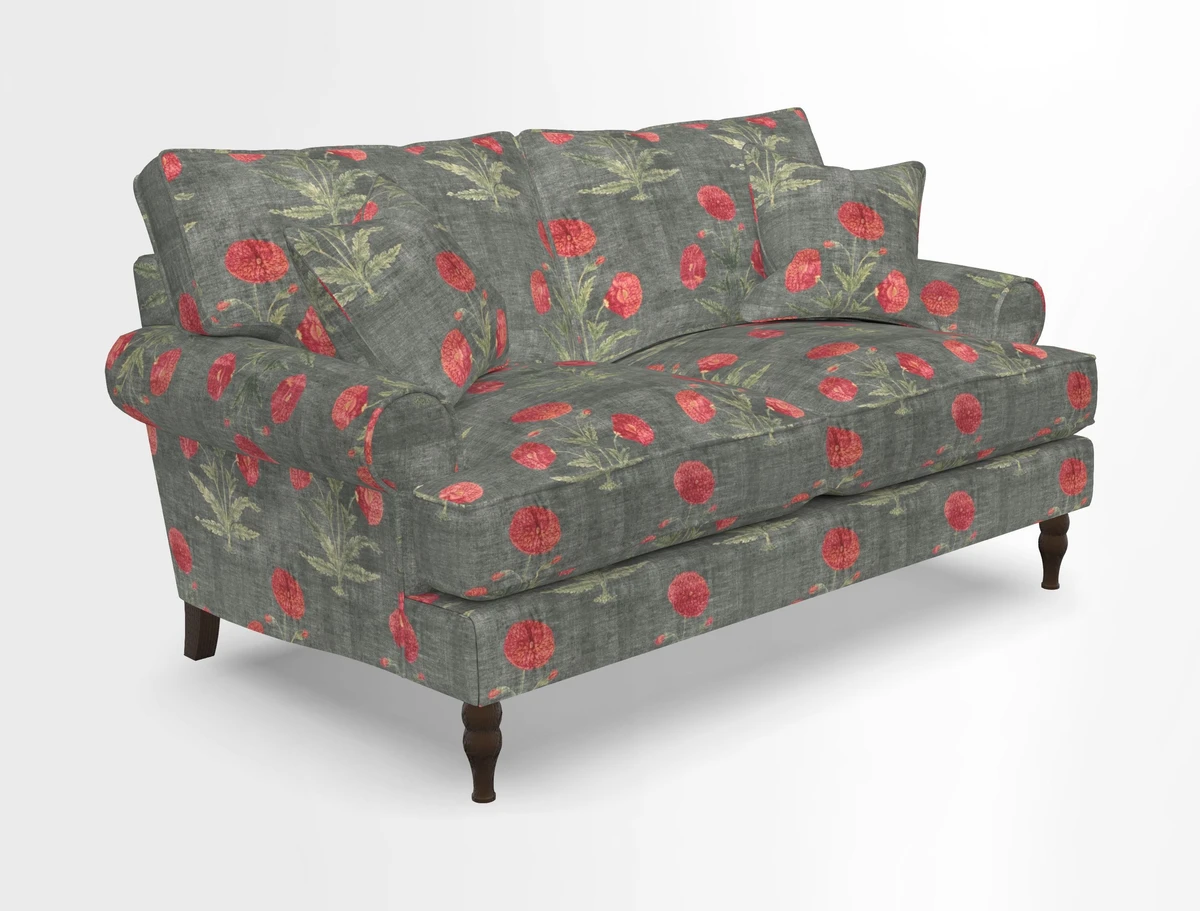 Cooksbridge 3 seater sofa in Linwood Omega Velvet Green Tea