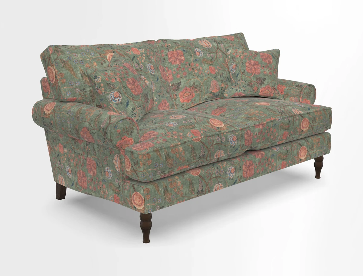 Cooksbridge 3 seater sofa in Linwood Omega Velvet Green Tea