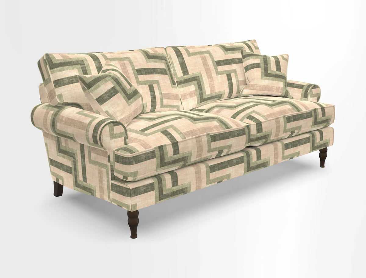 Cooksbridge 3 seater sofa in Linwood Omega Velvet Green Tea