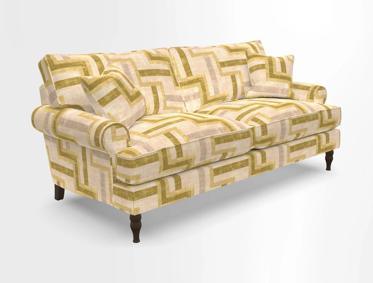 Cooksbridge 3 seater sofa in Linwood Omega Velvet Green Tea