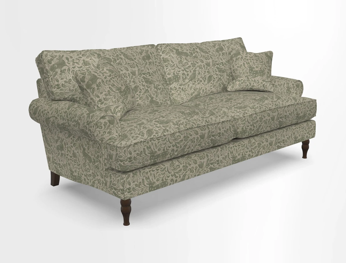 Cooksbridge 3 seater sofa in Linwood Omega Velvet Green Tea