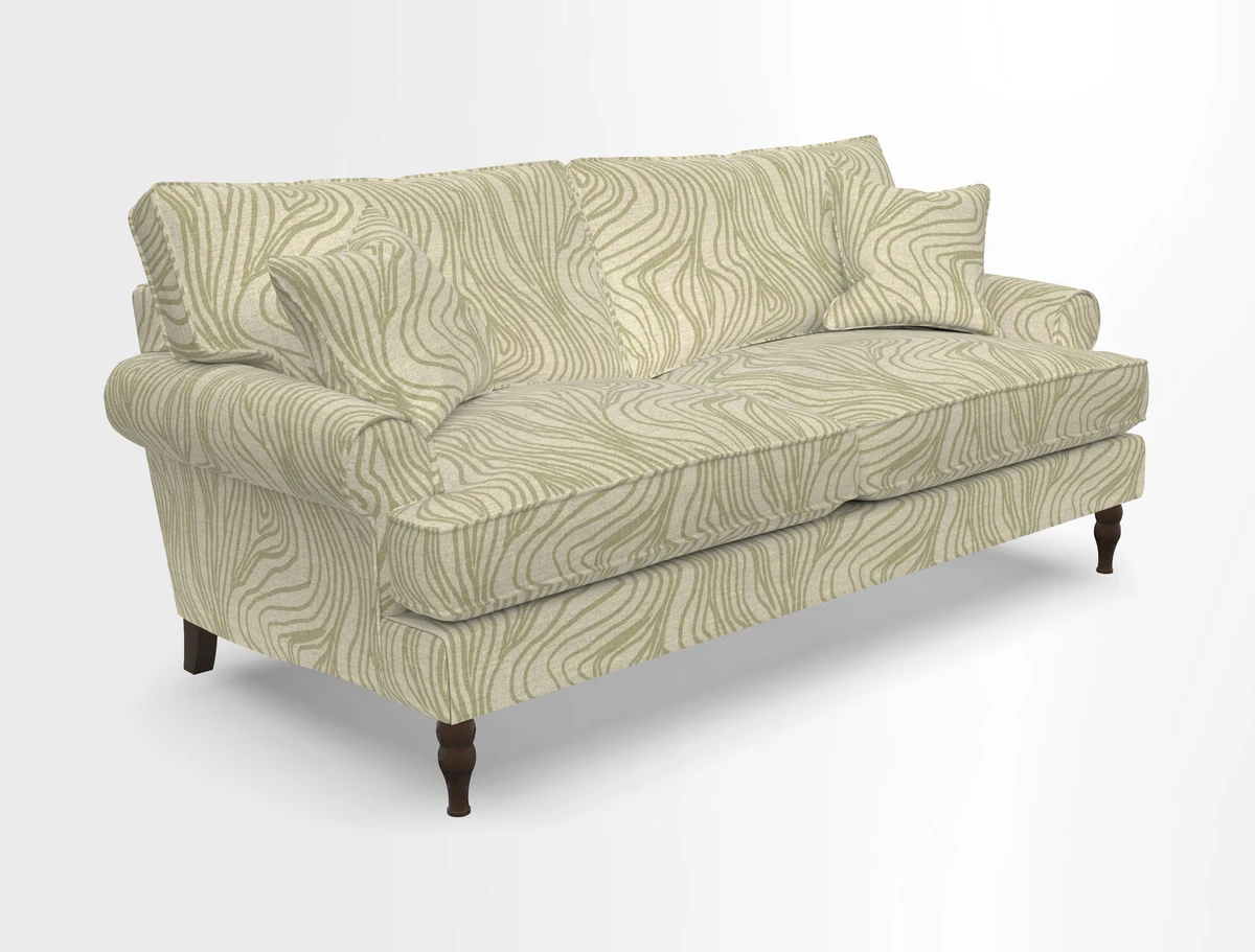 Cooksbridge 3 seater sofa in Linwood Omega Velvet Green Tea