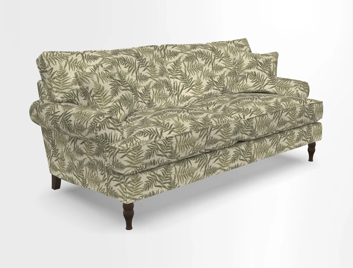Cooksbridge 3 seater sofa in Linwood Omega Velvet Green Tea