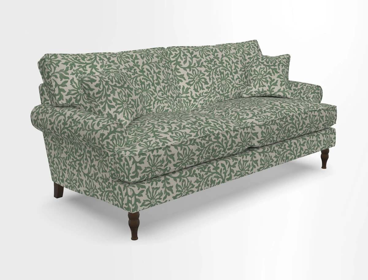 Cooksbridge 3 seater sofa in Linwood Omega Velvet Green Tea