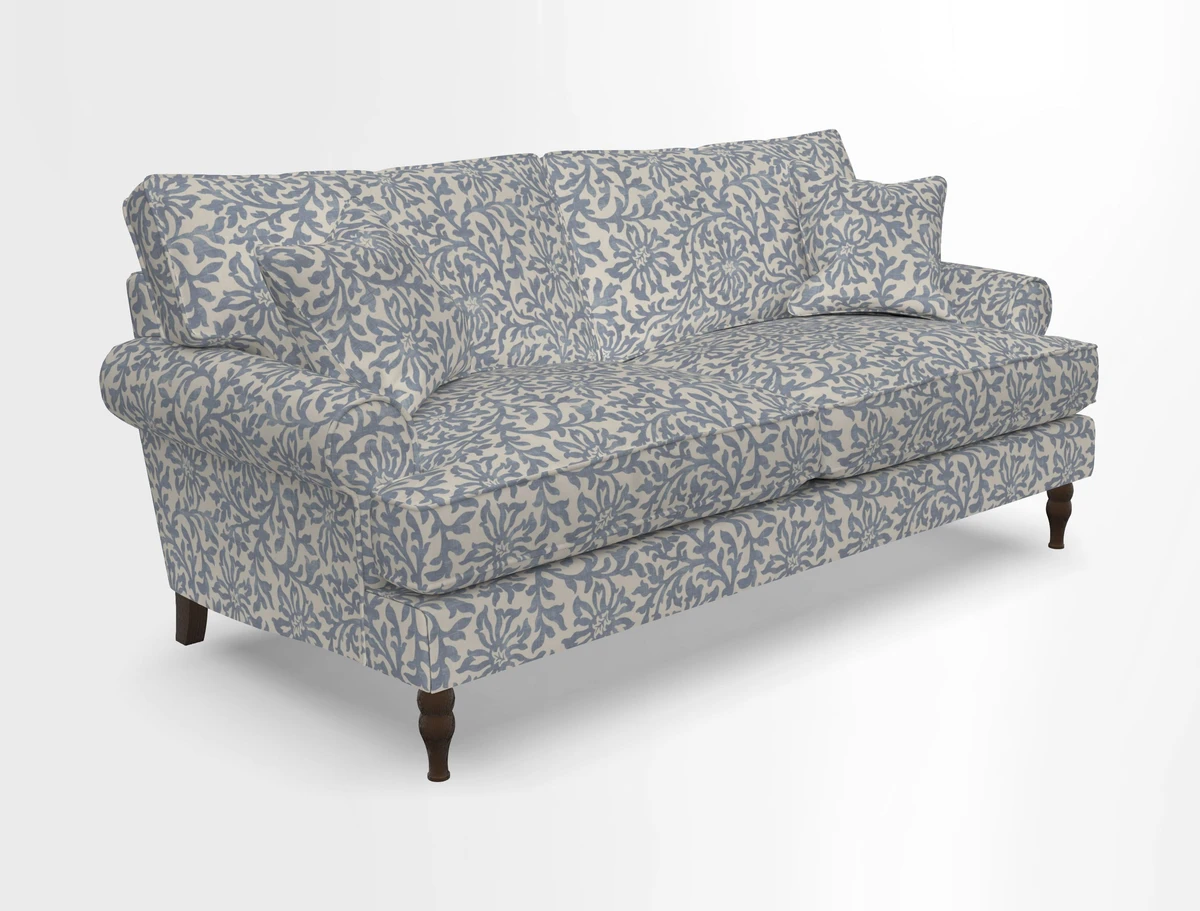 Cooksbridge 3 seater sofa in Linwood Omega Velvet Green Tea