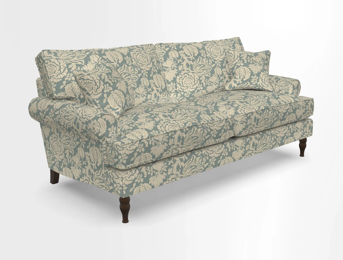 Cooksbridge 3 seater sofa in Linwood Omega Velvet Green Tea