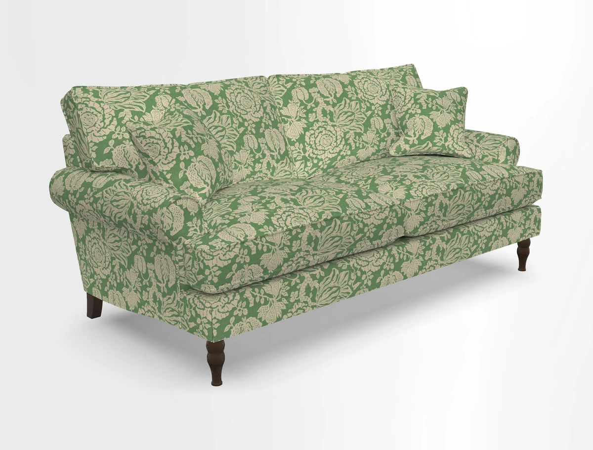 Cooksbridge 3 seater sofa in Linwood Omega Velvet Green Tea