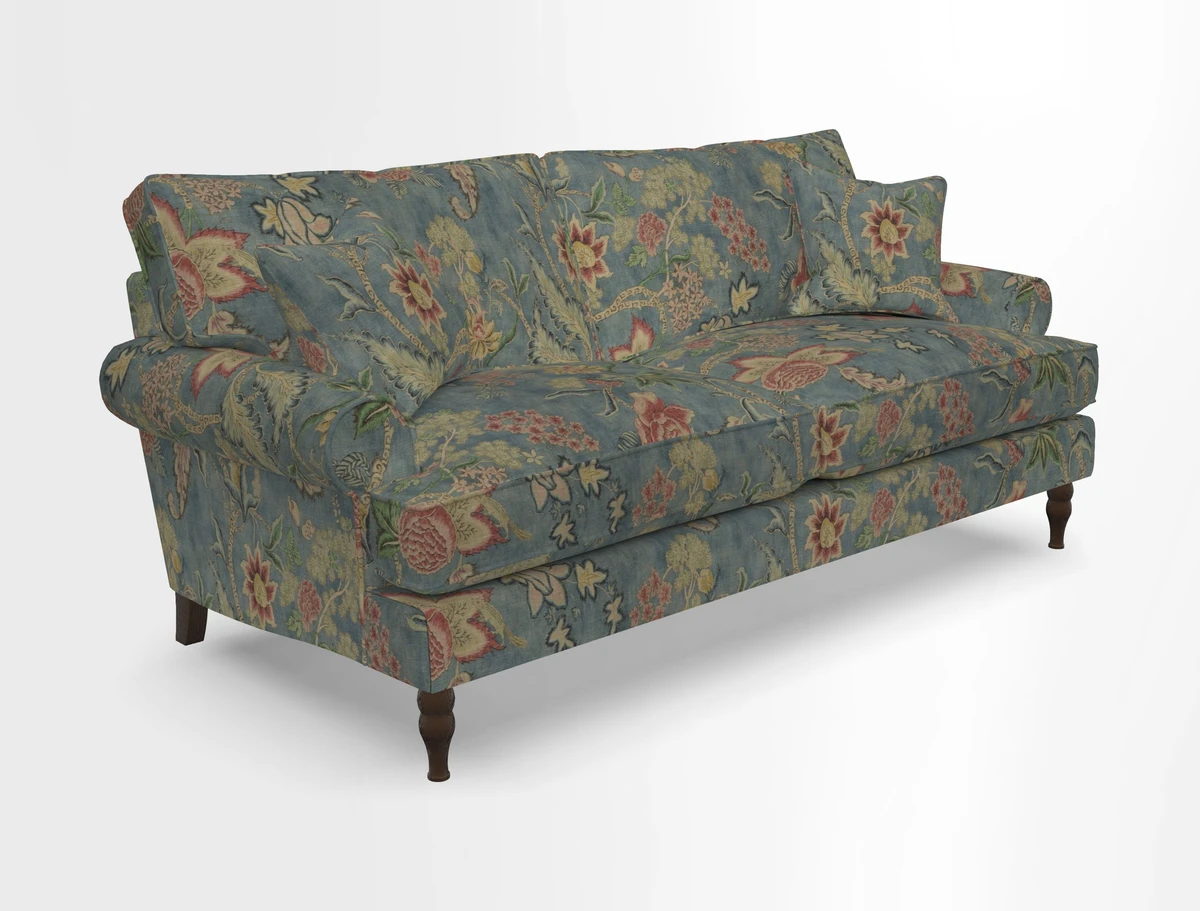 Cooksbridge 3 seater sofa in Linwood Omega Velvet Green Tea