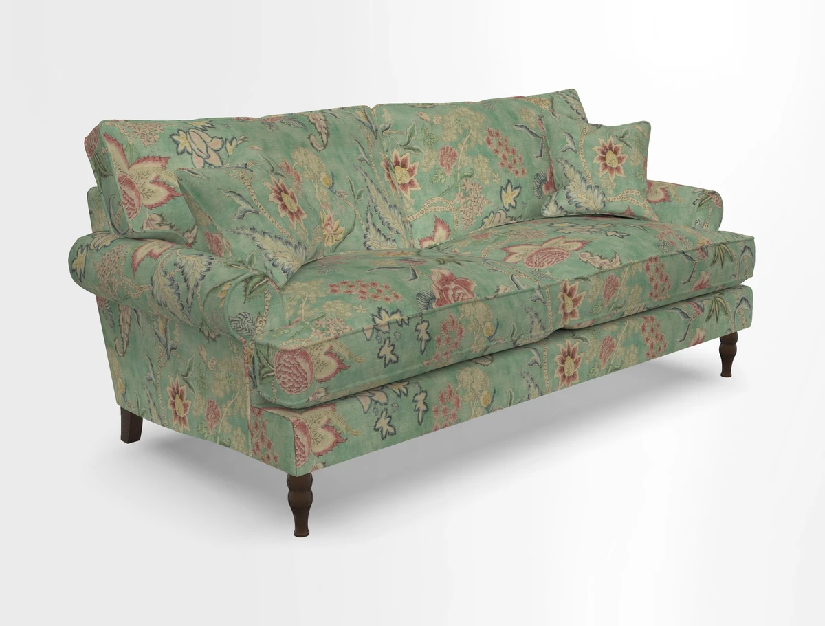 Cooksbridge 3 seater sofa in Linwood Omega Velvet Green Tea