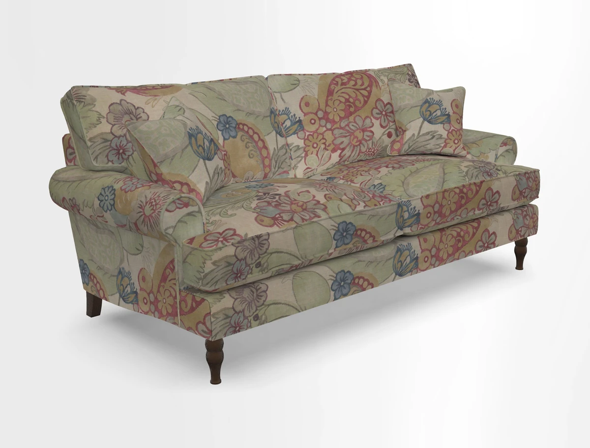 Cooksbridge 3 seater sofa in Linwood Omega Velvet Green Tea