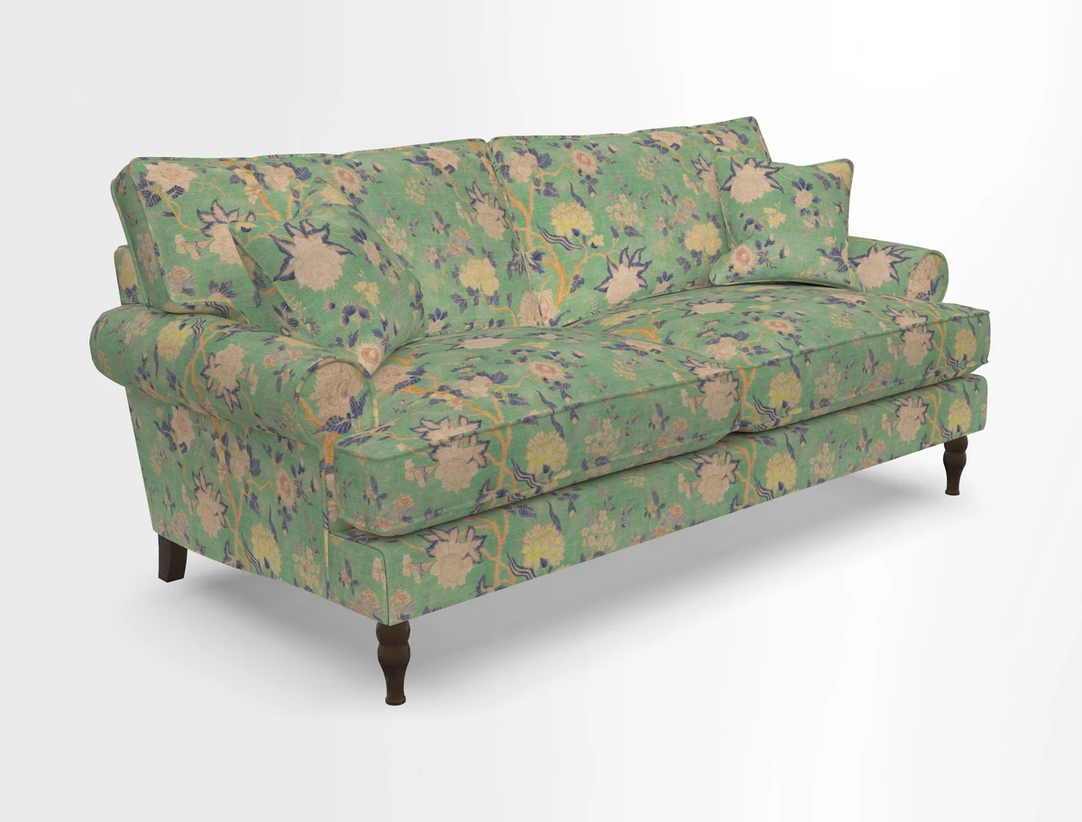 Cooksbridge 3 seater sofa in Linwood Omega Velvet Green Tea
