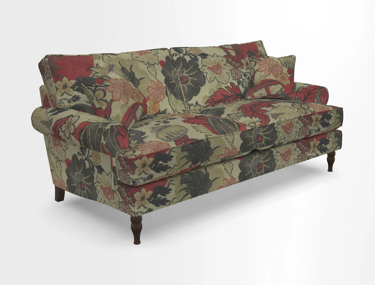 Cooksbridge 3 seater sofa in Linwood Omega Velvet Green Tea