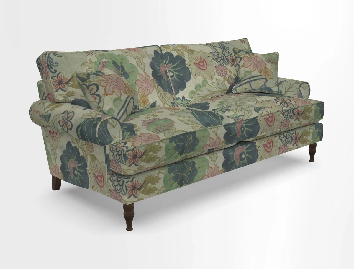 Cooksbridge 3 seater sofa in Linwood Omega Velvet Green Tea