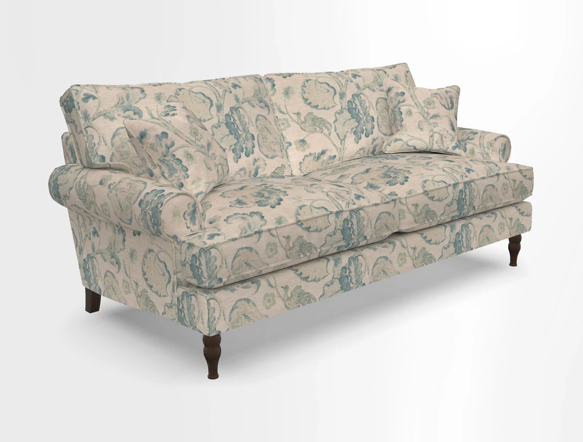 Cooksbridge 3 seater sofa in Linwood Omega Velvet Green Tea