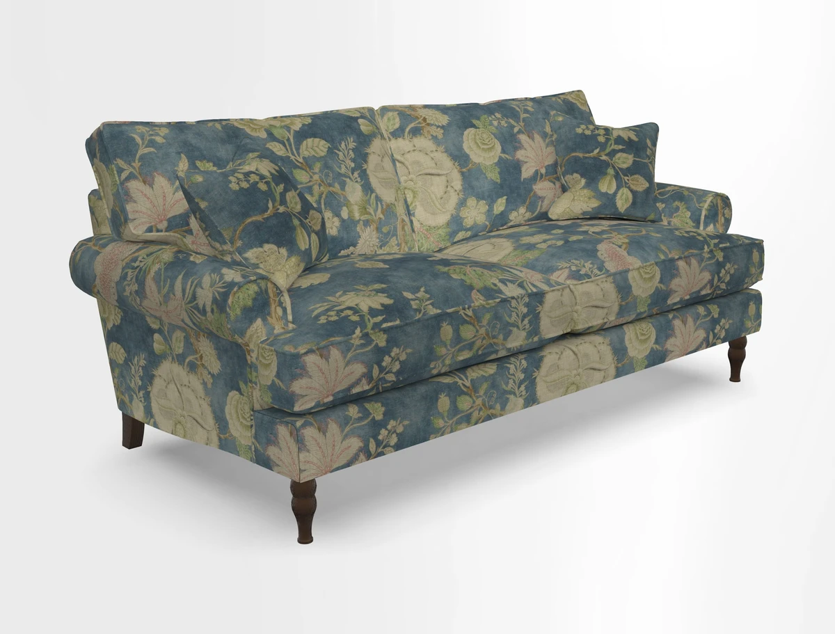 Cooksbridge 3 seater sofa in Linwood Omega Velvet Green Tea