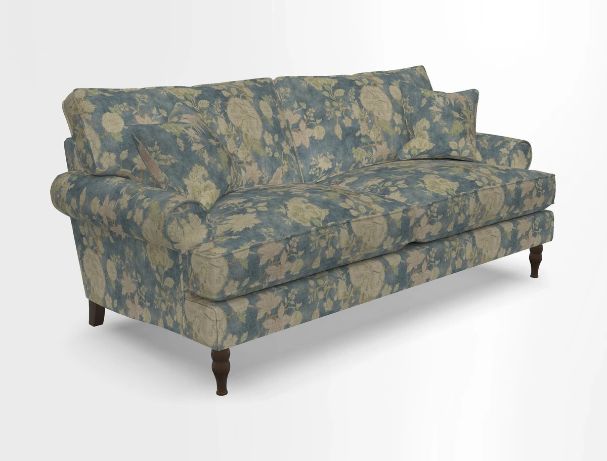 Cooksbridge 3 seater sofa in Linwood Omega Velvet Green Tea