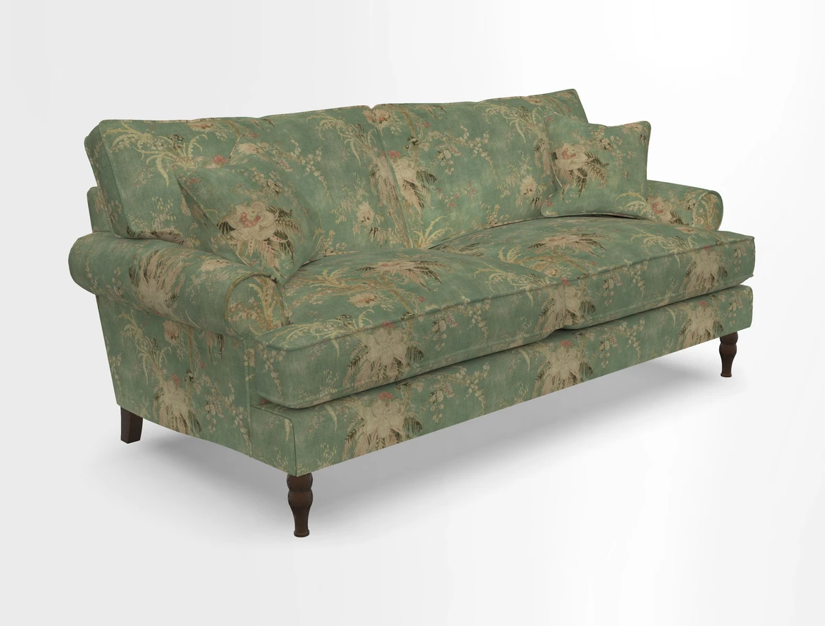 Cooksbridge 3 seater sofa in Linwood Omega Velvet Green Tea