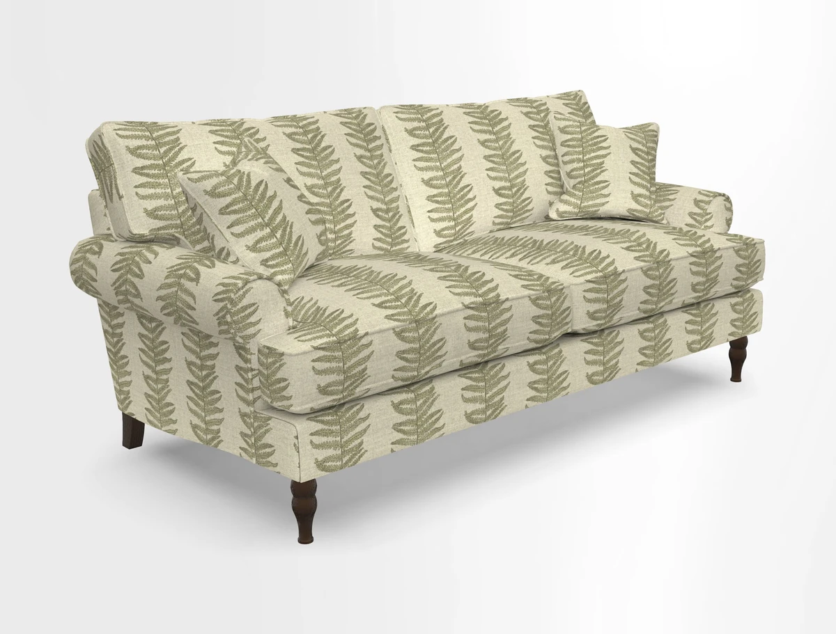 Cooksbridge 3 seater sofa in Linwood Omega Velvet Green Tea