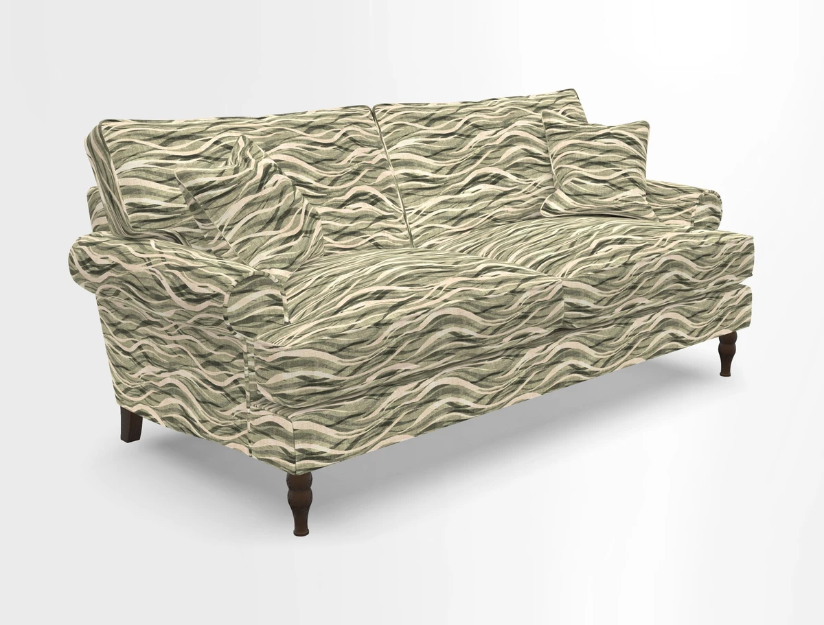Cooksbridge 3 seater sofa in Linwood Omega Velvet Green Tea